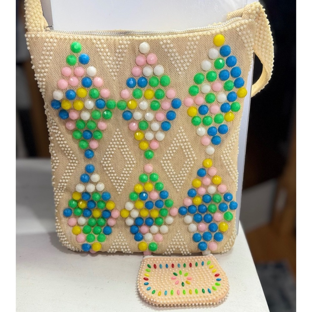Vintage 1950s 60s Styled by Regal Beaded Shoulder Bag Coin Purse Hong Kong